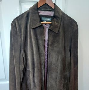 Banana Republicdark brown suede zippered jacket